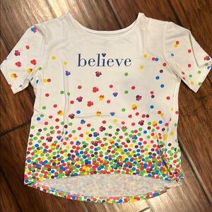 Kids Disney ‘Believe' Minnie Mouse Polka Dot T-Shirt - White